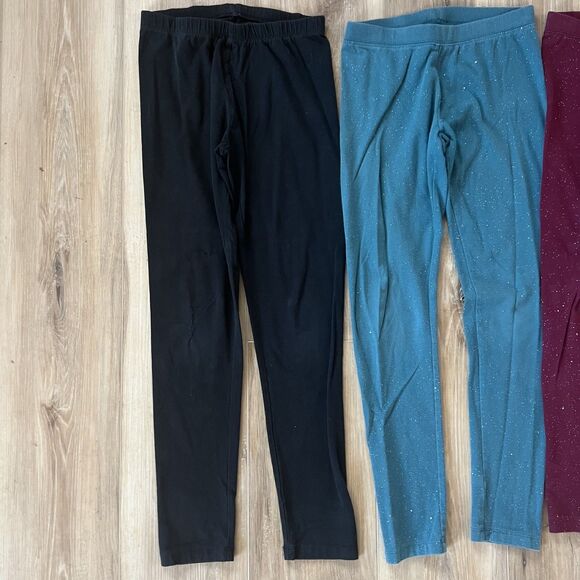 10-12 Girls 4 Pack School Clothes Bundle Leggings Pants Black Blue Maroon Mint - Picture 2 of 7